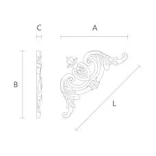 Wooden carved decor N-390 for decorating furniture and walls drawing
