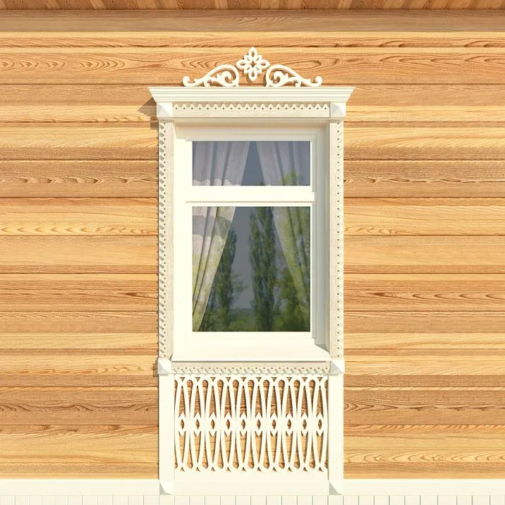 Carved Connector Element SNL-12 on photo of house, carved decoration