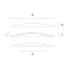 Prestige HL-001 Handle made of oak or beech with relief texture on doors