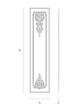 Decor set C-002-1-1, wooden with carved floral pattern, diagram