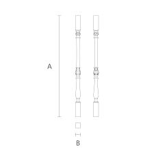 Wooden staircase newel post L-049 with elegant decoration drawing