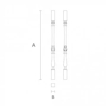Балясина для лестницы L-049 из дерева с акантовыми листьями