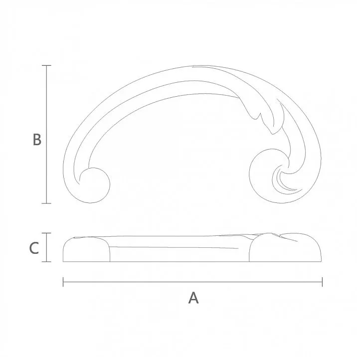 Carved wooden applique N-288R drawing