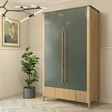 Geometric furniture leg MN-186-2 made of wood for a wardrobe in interior photo