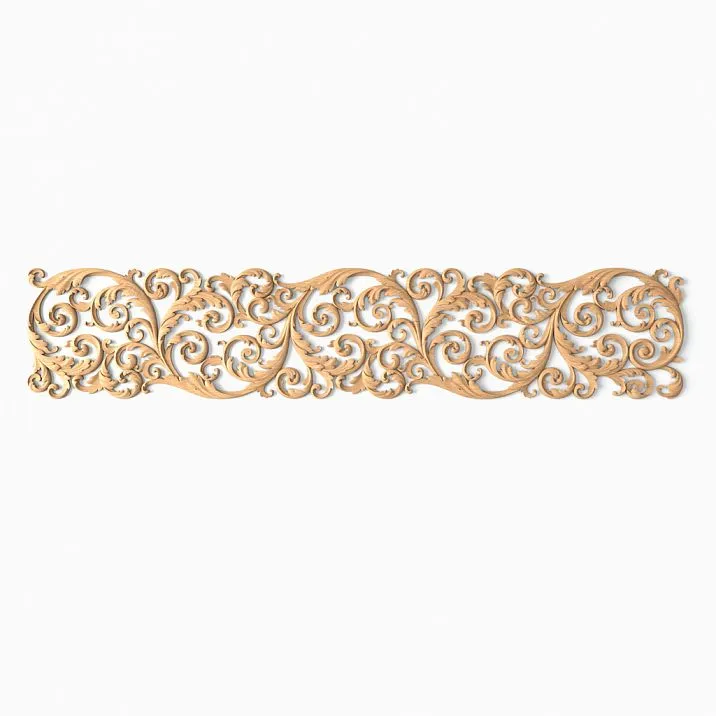 Wooden carved insert N-355R with floral pattern