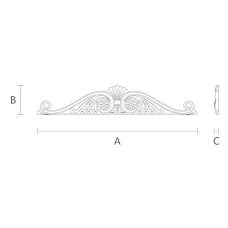 Wooden applique N-051.1 for decorative furniture finishing in classic style drawing