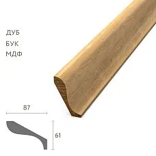 Wooden cornice KZ-015: oak, beech, MDF &mdash; horizontal solution for avant-garde interiors
