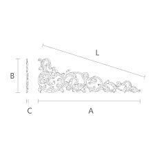 Carved wooden overlay N-442R for surface decoration drawing