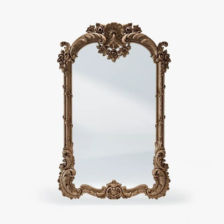 Mirror in a brown wooden frame