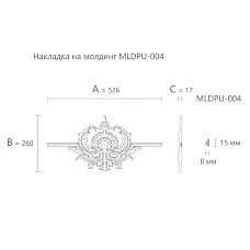 Carved applique NPU-417.4 from polyurethane, decoration drawing