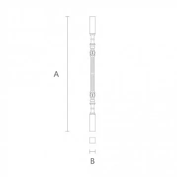Изделие из дерева для декора - балясина для лестницы L-045 с вертикальными каннелюрами