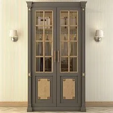 Door decoration with wooden decorative overlay, carved rosette R-057