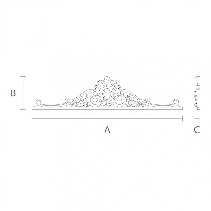 Carved Insert NPU-173 from polyurethane, drawing