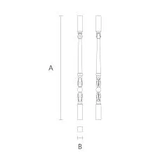 Wooden staircase baluster L-048 natural color, drawing