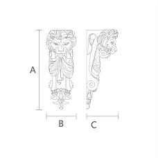 Decorative Bracket KR-034 for Shelves and Beams Drawing