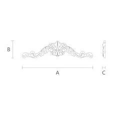 Wooden inlay with carved pattern, for interior drawing