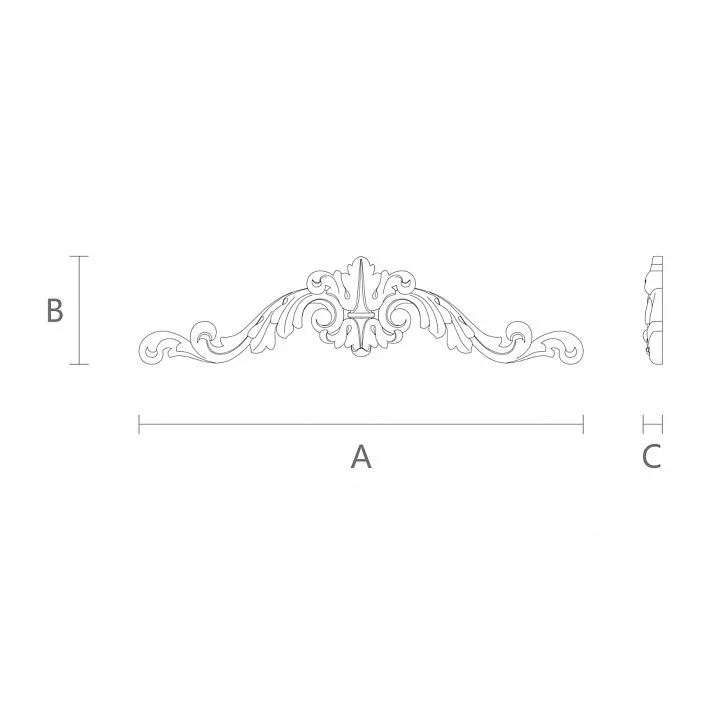 Wooden inlay with carved pattern, for interior drawing