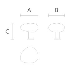 Furniture Handle Pebble HL-065-2M - wood and metal combination drawing