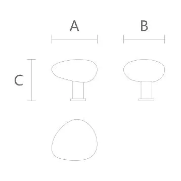 Ручка мебельная Pebble HL-065-2M из массива дерева с металлическим основанием - вид сбоку