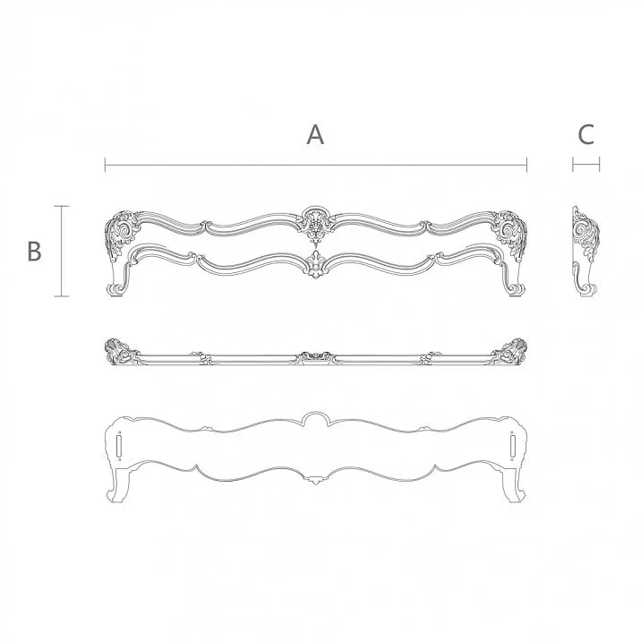 Front bed headboard KRVTC-001-2 drawing