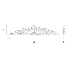 Carved overlay N-270 with carved floral ornament made of oak or beech, suitable for staircase decoration drawing