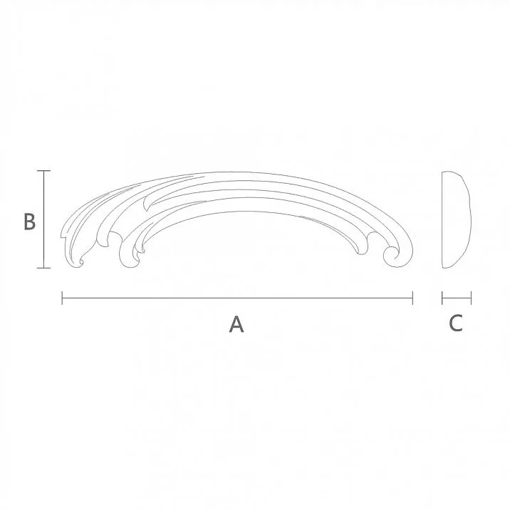 Schematic illustration of model NPU-432L, showing the length, height, and thickness of the item