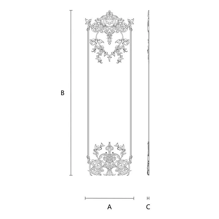 Wooden decoration set C-053, drawing