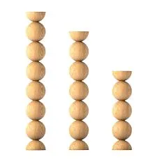 Turned furniture leg MN-239, made of solid wood with spherical elements in three sizes