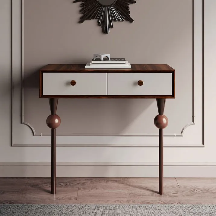 Modern furniture leg MN-237 made of solid beech, Prestige Stavros class, complex geometry for tables, for enamel/toning