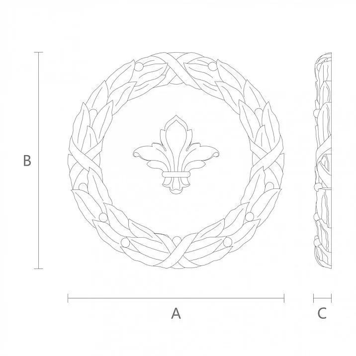 Carved wooden applique N-029 &mdash; drawing