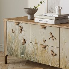 Carved dragonfly overlay N-484 from wood for decorating furniture fronts, dresser photo