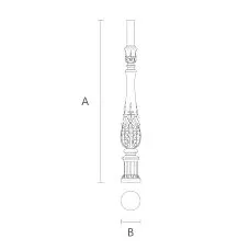 Elegant wooden stair baluster L-103 drawing