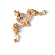 Wooden overlay with relief floral pattern for interior decoration