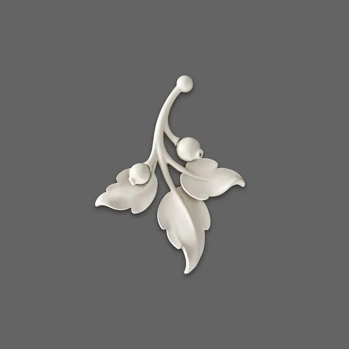 Relief decoration NPU-470R: branch with leaves and fruits made of polyurethane