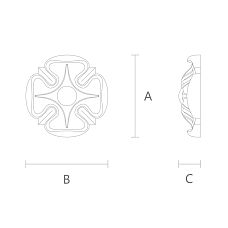Carved decorative element from polyurethane &mdash; rosette for interior and wall moldings