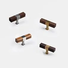 Taurus HL-060-2M furniture handle made of wood with metal mounting