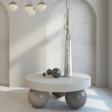 Вид Шарообразной мебельной ножки MN-235 в профиль с акцентом на детальную отделку.