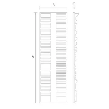 Стенд выставочный SV-006 с образцами деревянных молдингов и плинтусов