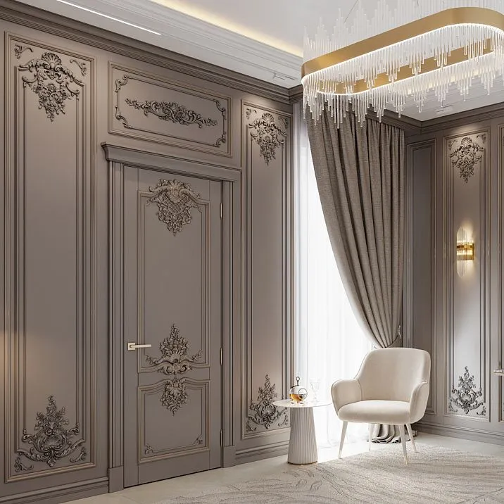 Installation scheme for NPU.VRS-014L molded decoration &mdash; left and right variants.