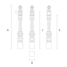 Vector drawing for a wooden post for a staircase