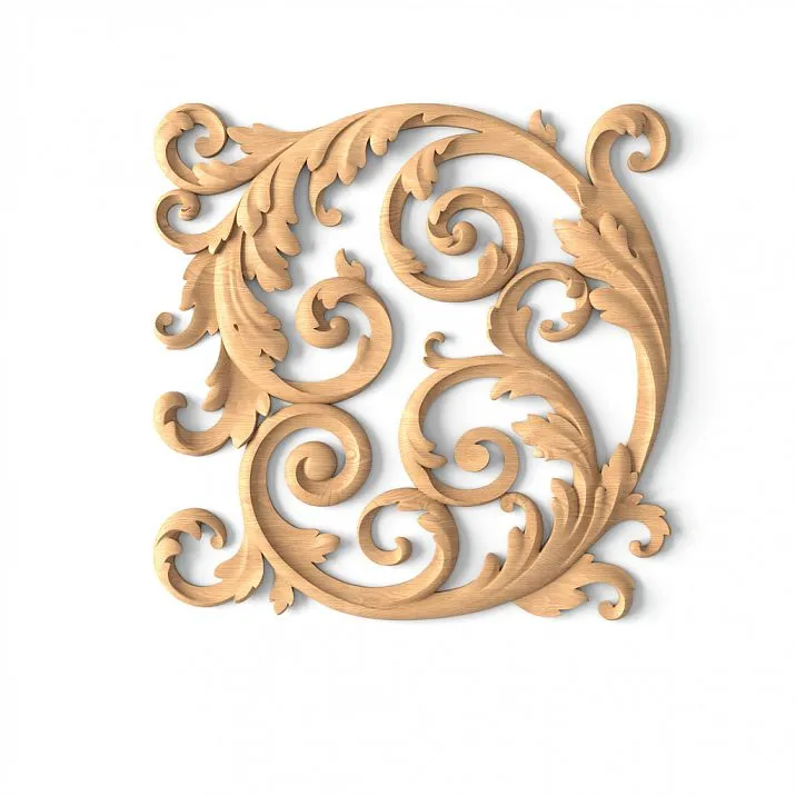 Wooden panel with floral pattern - interior decor