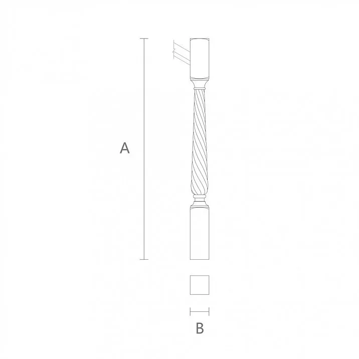 Beech staircase post drawing