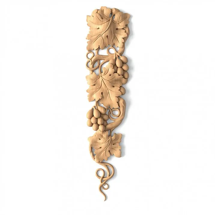 Carved applique N-253L for interior decoration, "Grape" collection