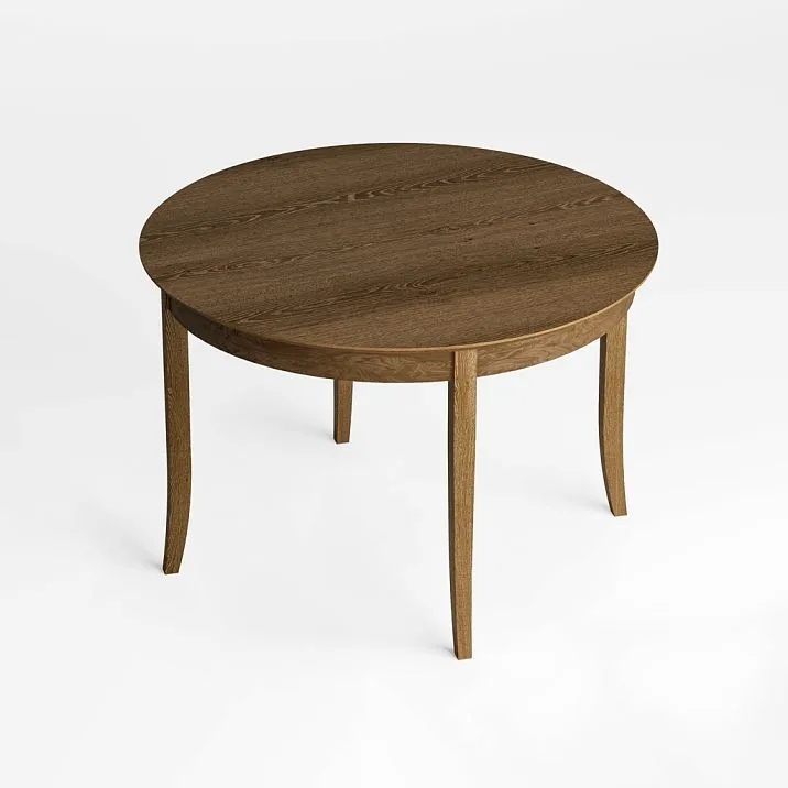 Front view of table Chester 002-012, showcasing its elegant design and natural wood texture.