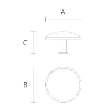 Мебельная ручка-кнопка Ton HL-058-2M с карбоновым покрытием и окантовкой из нержавеющей стали