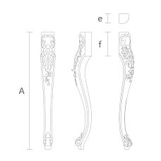 Classic Carved Wooden Legs MN-002 Drawing