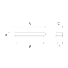 Diagram with dimensions of the BS-009.1 pilaster base (length, height, depth)