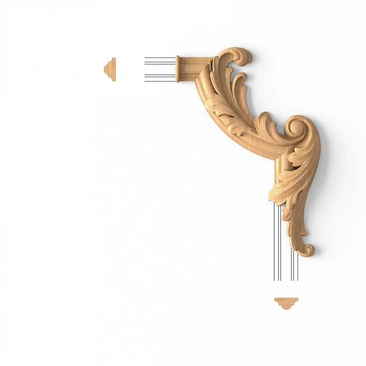 Carved applique MLD-2U-2R front view