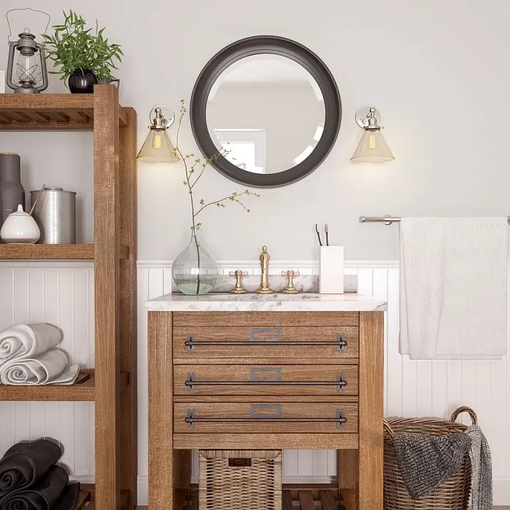 Round-shaped MDF mirror frame RM-040 in interior