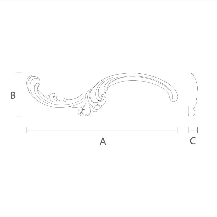 Schematic image of model NPU-430L with indication of length, height, and thickness of the item